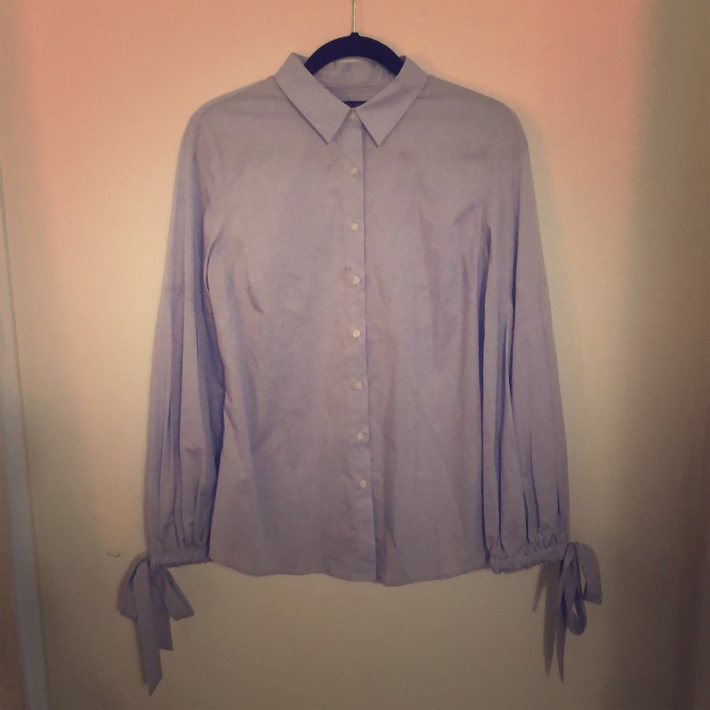 Petite light blue blouse